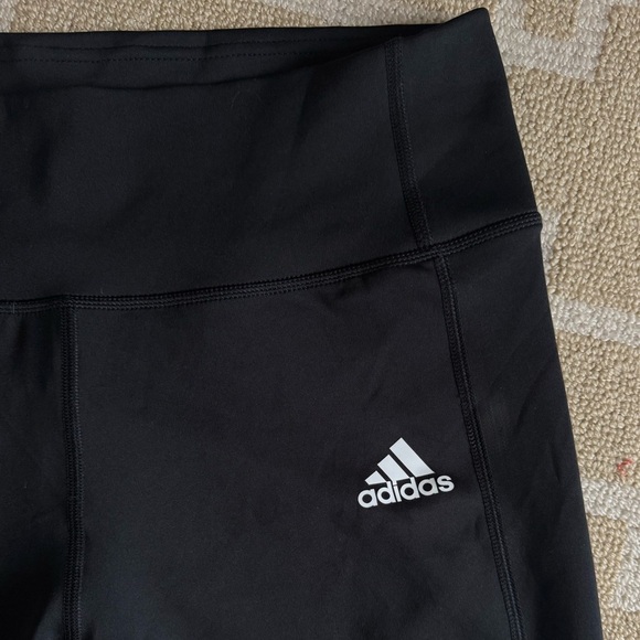 New Adidas Black High Rise 3-Stripe Aeroready Primegreen Running Leggings L - Picture 4 of 5